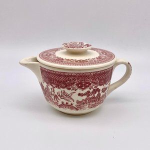 Vintage Red Willow Transferware Creamer - Creamer with Lid